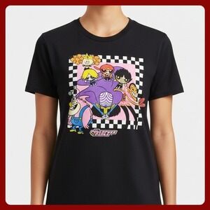 Cartoon Network Powerpuff Girls Mojo Jojo T‎ Shirt Women's L Black Graphic LN